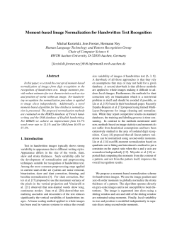 Moment-based Image Normalization for Handwritten Text