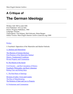 The German Ideology