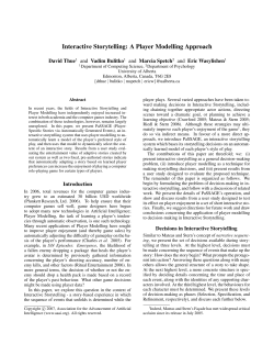 Interactive Storytelling: A Player Modelling Approach