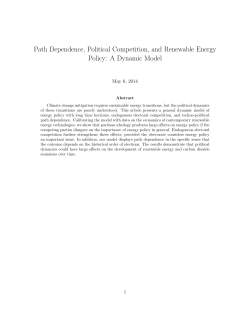 Path Dependence, Political Competition, and Renewable Energy
