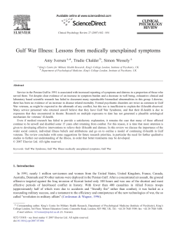 Gulf War Illness: Lessons from medically