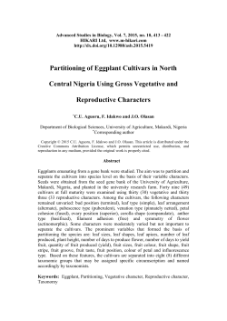 Partitioning of eggplant cultivars in north central Nigeria