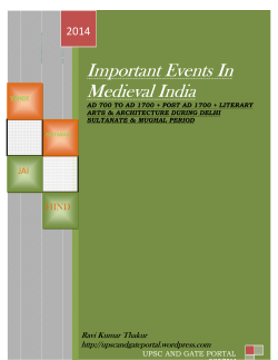 Important Events In Medieval India