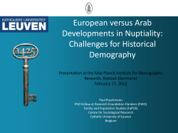 European versus Arab Developments in Nuptiality: Challenges for