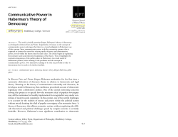 Communicative Power in Habermas`s Theory of