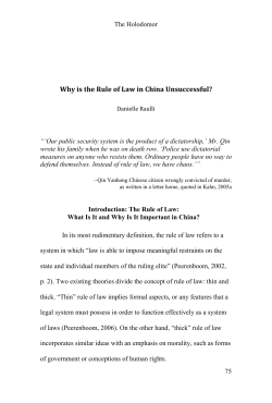 4Why is the Rule of Law in China Unsuccessful?