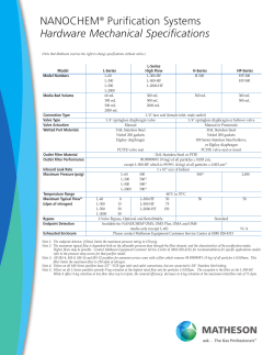 NANOCHEM&reg; Hardware Mechanical Specifications