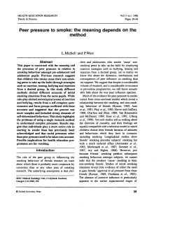 Peer pressure to smoke: the meaning depends