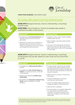 Yr 4 Activity - City of Joondalup