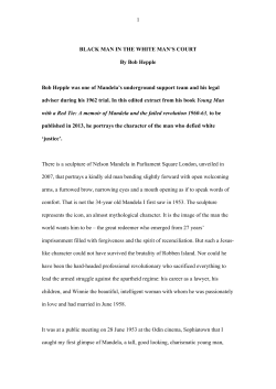 1 BLACK MAN IN THE WHITE MAN`S COURT By Bob Hepple Bob