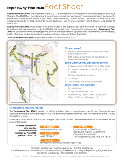 Expressway Plan 2040 Fact Sheet