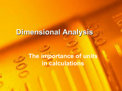 Dimensional analysis