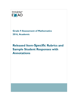 Scoring Rubrics and Sample Student Responses