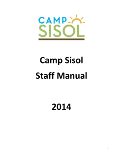 Camp Sisol Staff Manual 2014