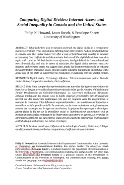 Internet Access and Social Inequality in Canada and the United States.