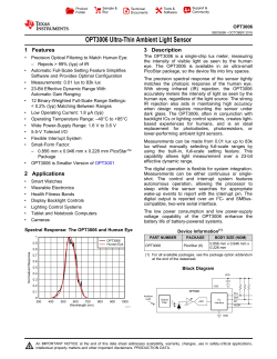 OPT3006 Ultra-Thin Ambient Light Sensor