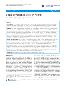 Social cohesion matters in health