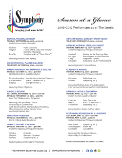 Season at a Glance - Santa Fe Symphony
