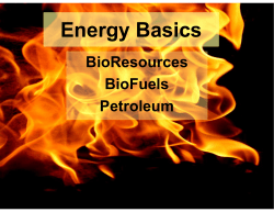Energy Basics for BioResources, BioFuels, Petroleum
