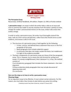 Persuasive (Argumentative) Essay