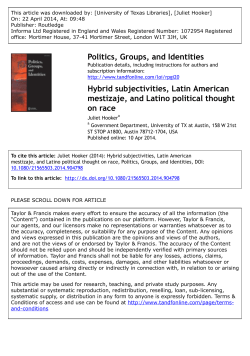 Hybrid subjectivities, Latin American mestizaje, and Latino political
