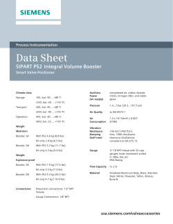 SIPART PS2 Integral Volume Booster - Data Sheet