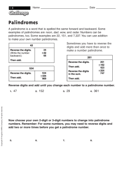 Unit 1-5 Palindromes