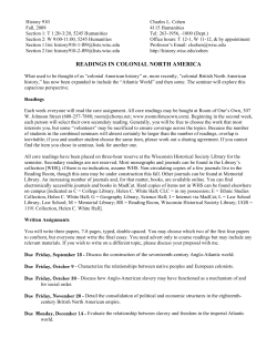 READINGS IN COLONIAL NORTH AMERICA
