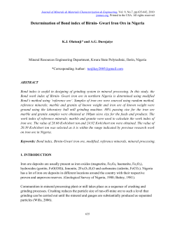 Determination of Bond index of Birnin