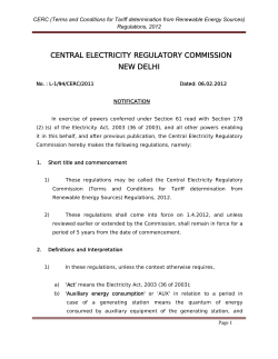 CENTRAL ELECTRICITY REGULATORY COMMISSION NEW DELHI