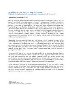 Briefing on the Rule of Law in Myanmar