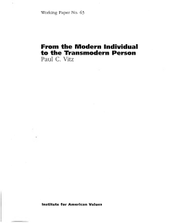 From the Modern Individual to the Transmodern Person