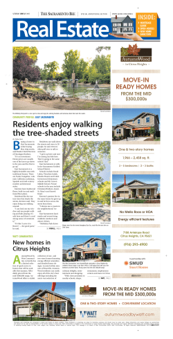 The Sacramento Bee - The New Home Company