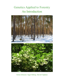 Genetics Applied to Forestry An Introduction