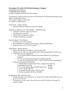 November 30, 2016 VLPB Club Meeting (4 Pages)