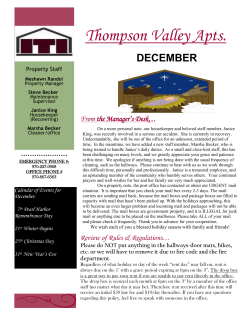 DECEMBER Thompson Valley Apts.