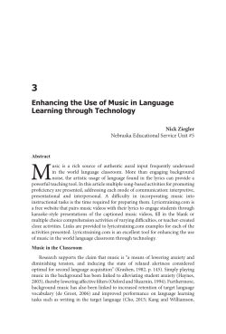 Enhancing the Use of Music in Language Learning through