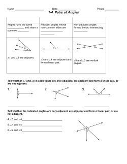 1-4 Pairs of Angles