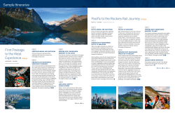 Sample Itineraries - Rocky Mountaineer