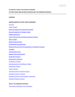 An Exporter`s Guide to the Dominican Republic THE