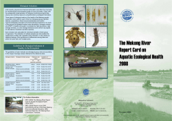 The Mekong River Report Card on Aquatic Ecological Health 2008