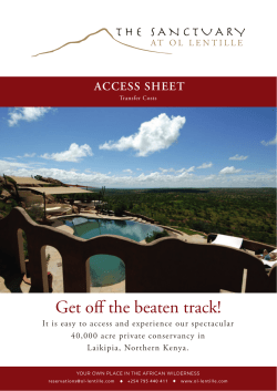 Access Sheet - The Sanctuary at Ol Lentille