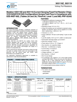 Models # 303119Z and 303119 (Current Sensing Fixed Foil Resistor