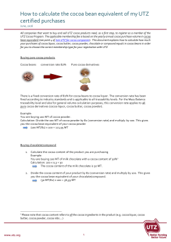 How to calculate the cocoa bean equivalent of my UTZ certified
