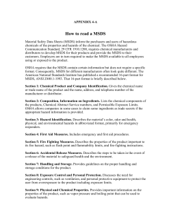 Appendix 4-A: How to read an MSDS