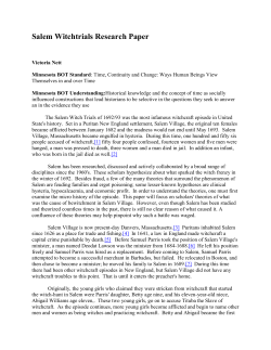 Salem Witchtrials Research Paper