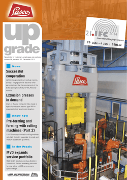 MVO expands service portfolio Pre-forming and forming with rolling