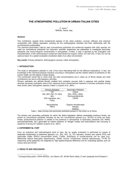 THE ATMOSPHERIC POLLUTION IN URBAN ITALIAN CITIES