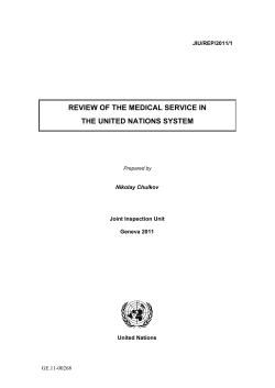 Review of the medical service in the United Nations system