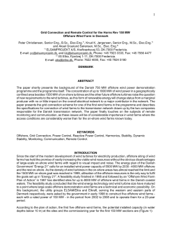 Electrical developments for the Danish 750MW offshore wind